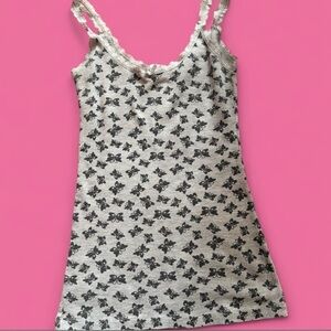 Seduction grey and blue butterfly tank top